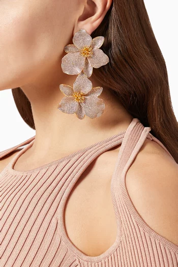 أقراط بوتانيكال جاردن برونز مطلي وردي بذهب عيار 24‏