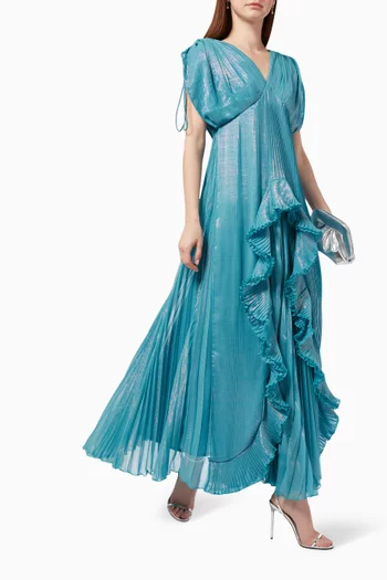 Pleated Ruffle Layer Gown 