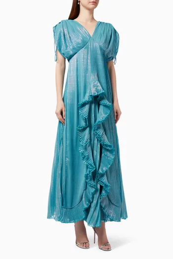Pleated Ruffle Layer Gown 