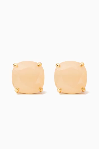 KS Small Square Studs in 12kt Gold-plated Metal    