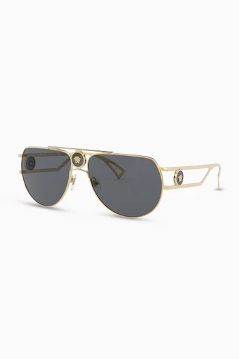 Medusa Pilot Sunglasses in Metal