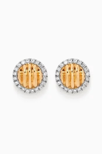 Diamond Stud Earrings in 18kt Yellow Gold
