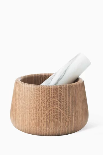 Craft Mortar & Pestle in Oak and Marble    