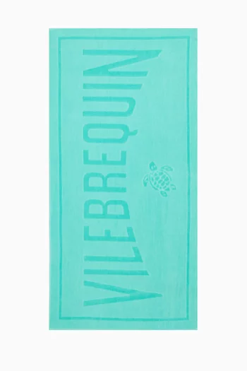 Logo-jacquard Beach Towel in Organic Cotton
