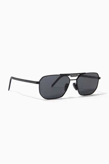 Rectangular Sunglasses in Metal