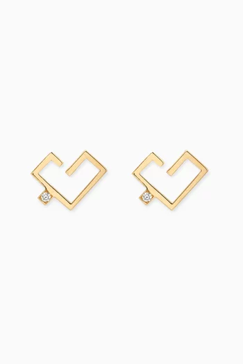 Hubb Diamond Stud Earrings in 18kt Gold