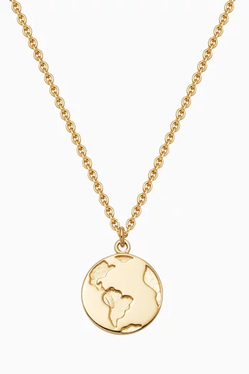 Biography Earth Locket Necklace in 18kt Gold Vermeil