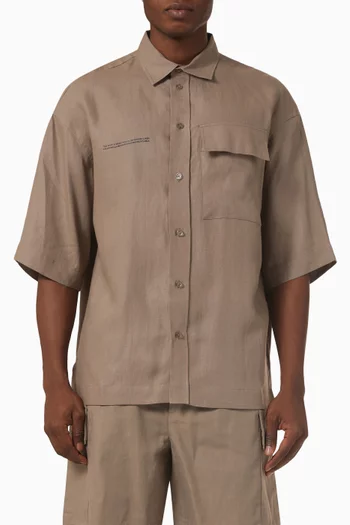 Short Sleeve Shirt in  Aloe Linen