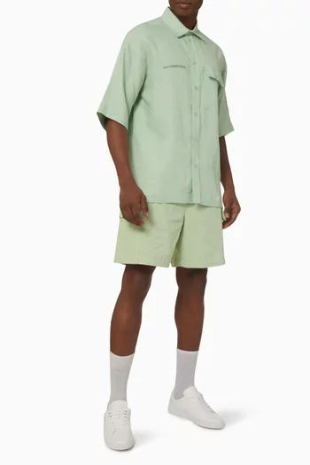 Cargo Shorts in Organic Cotton Linen-blend