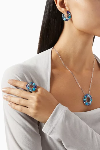 Blaze Sapphire Necklace in 18kt White Gold