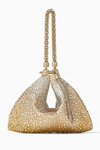 Medium Callie Degradé Crystal-embellished Clutch Bag in Satin