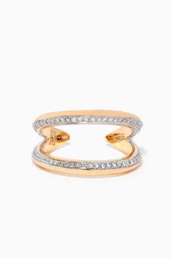 Modernist Diamond Ring in 18kt Yellow Gold