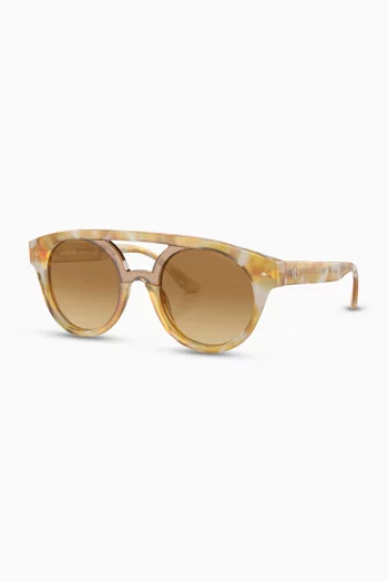 Round Frame Sunglasses in Acetate  