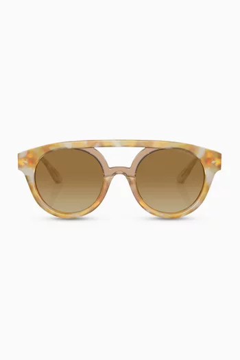 Round Frame Sunglasses in Acetate  