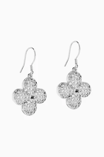 Clover Flower Earrings in Sterling Silver 