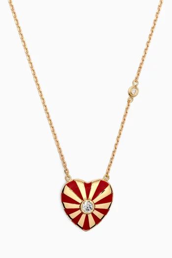 Medium Mila Heart Single Diamond Necklace in 18kt Yellow Gold