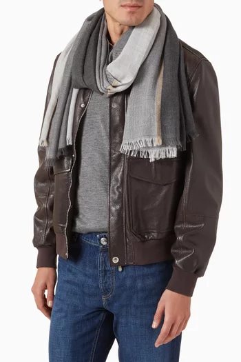Two-tone Scarf in Cashmere & Silk