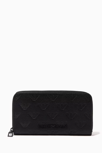 Minorca Eagle Zip-around Wallet in Leather