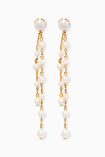 Freshwater Pearl Dangle Earrings in 14kt Yellow Gold