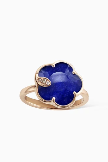 Petit Jolie Ring with Lapis Lazuli & Diamond in 18kt Rose Gold