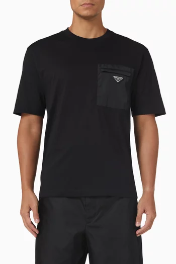 Nylon Pocket T-shirt in Cotton Jersey
