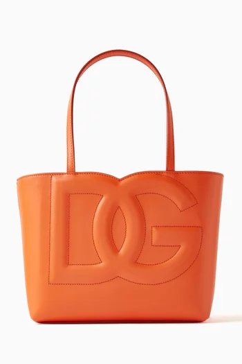 Small DG-embossed Logo Tote Bag in Calfskin