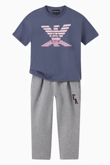 تي شيرت بشعار الماركة قطن جيرسيه من تشكيلة كرو الأساسية