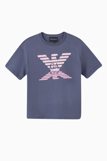 تي شيرت بشعار الماركة قطن جيرسيه من تشكيلة كرو الأساسية