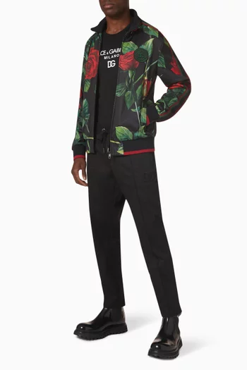 Eden Rose Zip-up Sweatshirt in Technical Jersey
