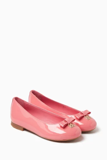 DG Logo Ballerina Shoes in Patent Leather