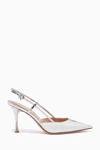 Ascent 85mm Slingback Heels in Metallic Leather