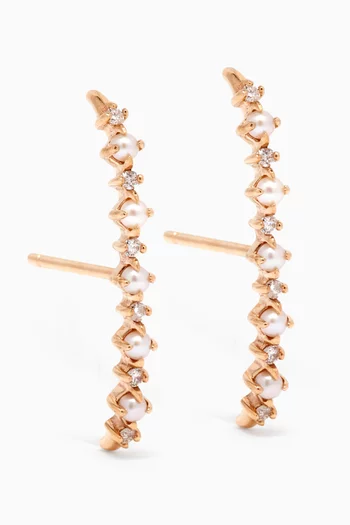 The Little Things Pearl & Diamond Crawlers in 14kt Yellow Gold 