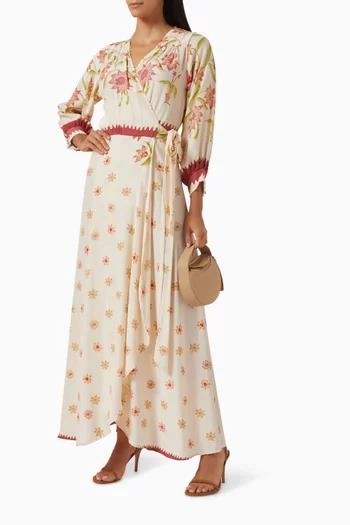 Kate Floral-print Maxi Dress in Silk