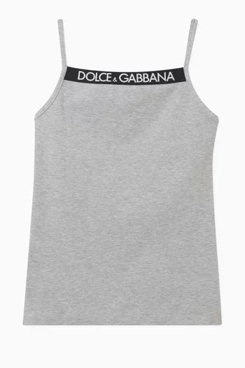 Logo Tank Top in Stretch Cotton