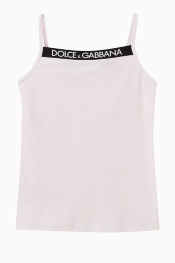 Logo Tank Top in Stretch Cotton