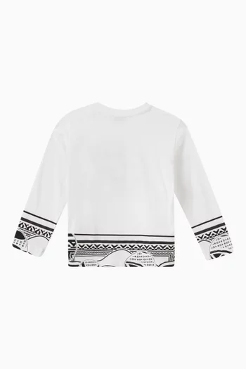 Gothic Logo Long-sleeved T-shirt in Cotton