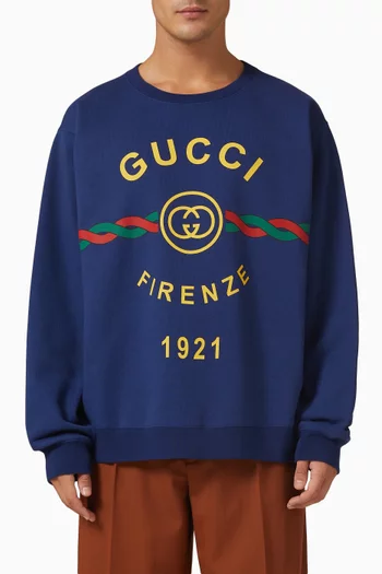 Gucci Firenze 1921 Sweatshirt in Felted Cotton Jersey 