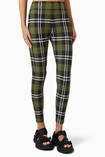 Vintage Check High-waist Leggings in Stretch Jersey