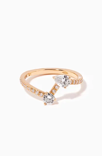 Toi+Moi Diamond Pavée Ring in 18kt Recycled Yellow Gold