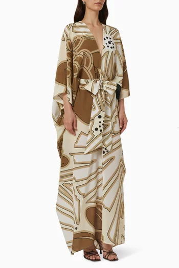 Capote Capri Maxi Dress in Silk Crepe de Chine  