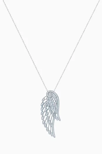 Wings Embrace Double Pendant in 18kt White Gold