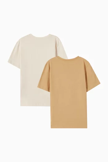 Monogram Logo T-shirt in Cotton, Set of 2