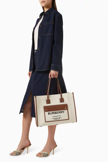 Medium Freya Tote Bag in Canvas & Leather