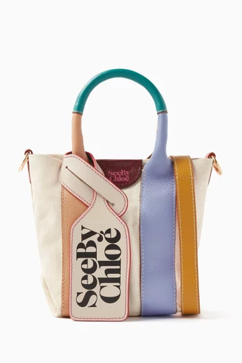 Mini Laetizia Crossbody Bag in Canvas & Leather