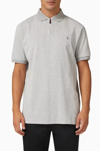 Contrast Stripe Polo Shirt in Cotton  