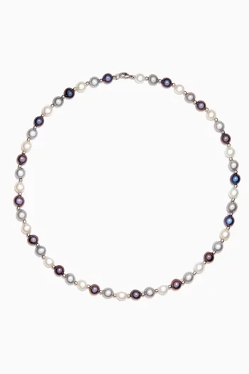 Kiku Freshwater Pearl Necklace in 18kt White Gold 