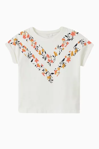Floral-print T-shirt in Cotton