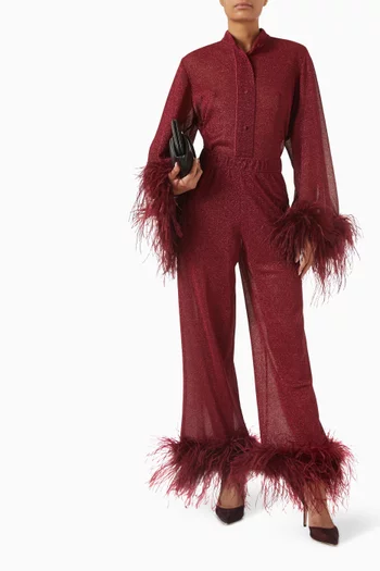 Lumiere Plumage Pants in Stretch Lurex