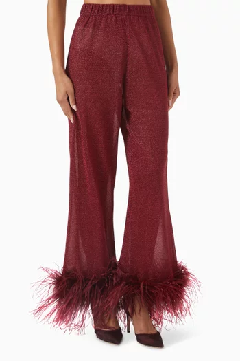 Lumiere Plumage Pants in Stretch Lurex