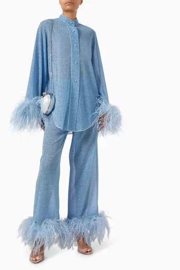 Lumiere Plumage Pants in Stretch Lurex